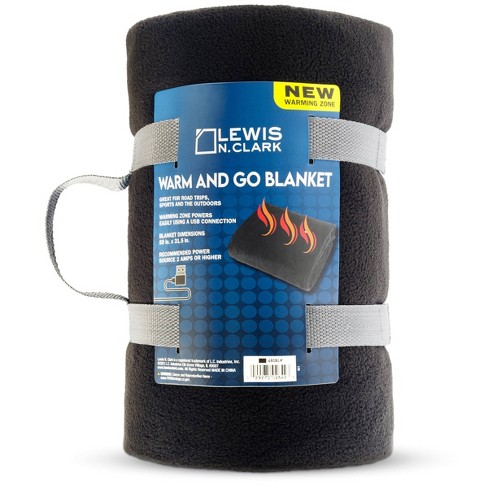 Lewis N. Clark Warm And Go Blanket With Usb Connector Black Target