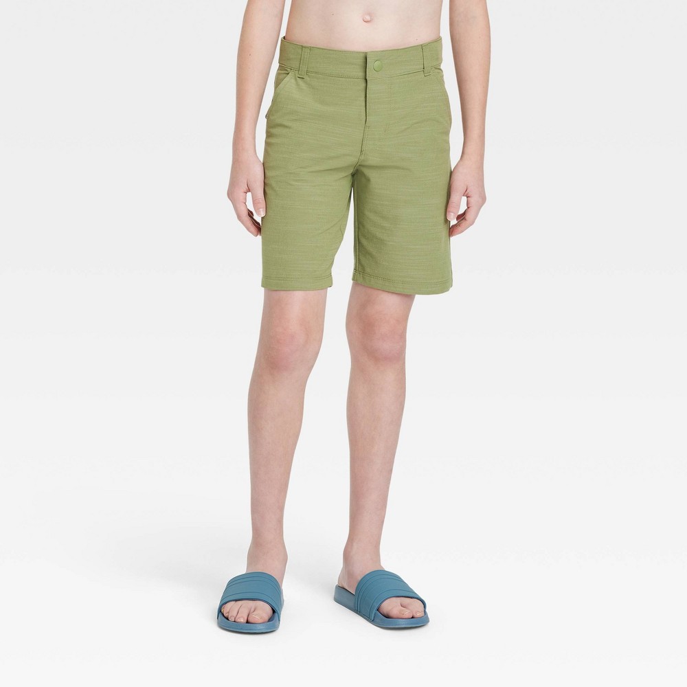 size 10 Boys' Hybrid Swim Shorts - art class Olive Green 10