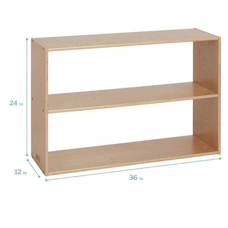 ECR4Kids Streamline 2-Shelf Storage Cabinet, 24in High, Double-Sided, 3 of 12