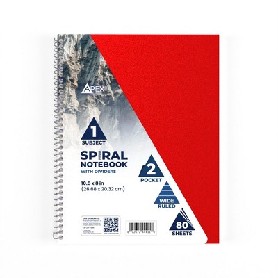44411: 1 subject Poly notebook Wide-Ruled, 80 Sheets (36 Packs)