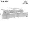 103.5" Modern Lamb Velvet Upholstered Curved Sectional Sofa - 2 of 4