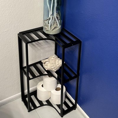 Small Space Wood Storage Cabinet Black Metal - Brightroom™