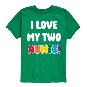 Boys' - Instant Message - I Love My Two Aunts Short Sleeve Graphic T-Shirt - 1 of 4