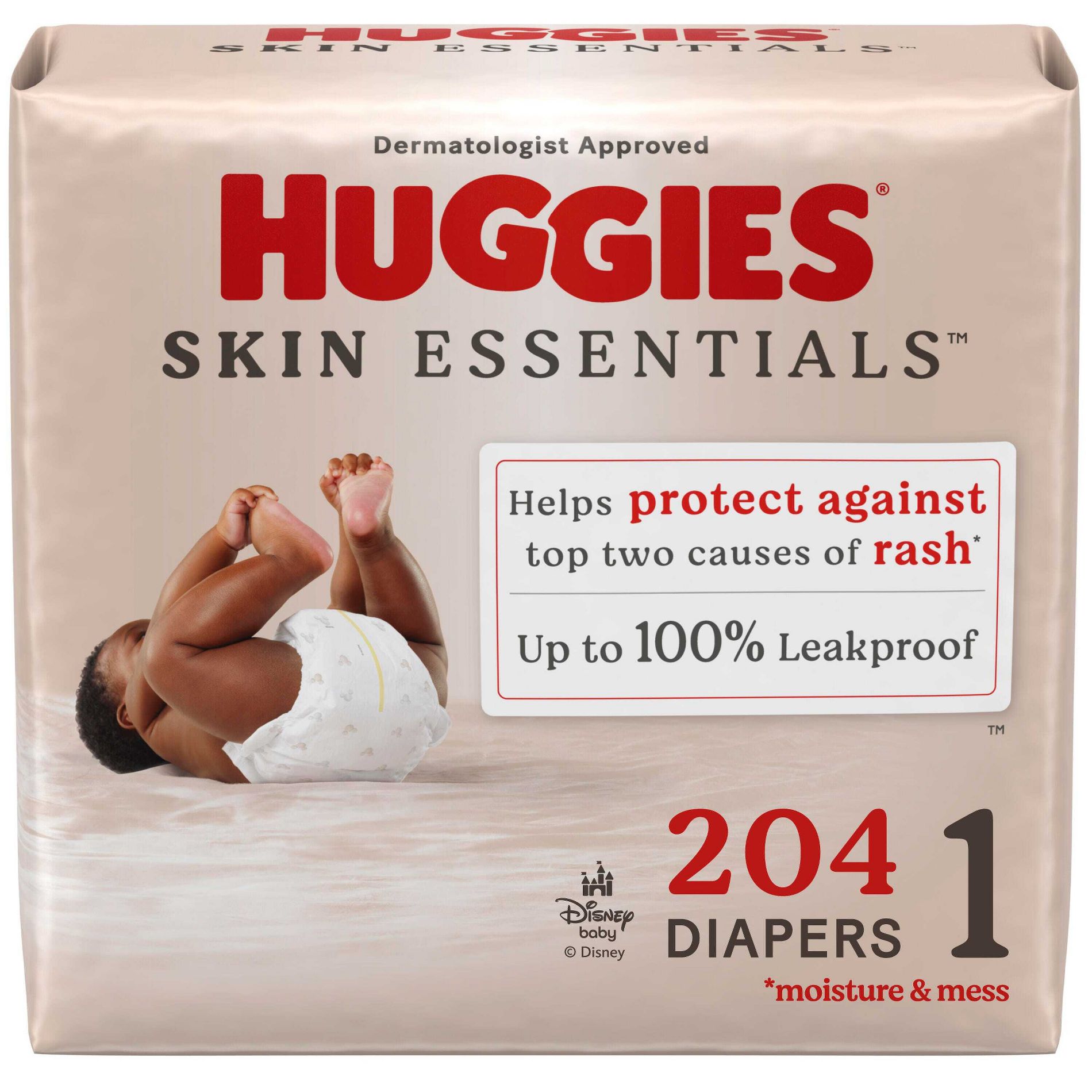 Huggies Skin Essentials Luxury Diapers  - Size 1 - 204ct