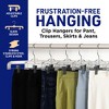 LifeMaster Clear Plastic Skirt Hangers with Adjustable Clips - Space-Saving Closet Organizer, 360° Swivel Hook - image 3 of 4