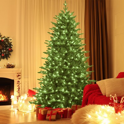 8ft Green Pine Prelit Outdoor Christmas Tree with LED Lights