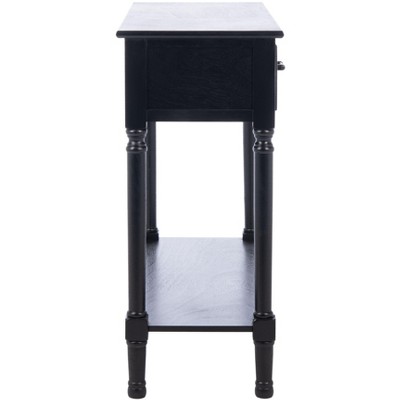 Ryder Black Striated 2-Drawer Console Table with Storage