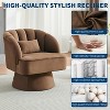 Modern Swivel Barrel Accent Chair, 360° Upholstered Armchair with Striped Backrest & Plush Padding(Set of 2) - 2 of 4