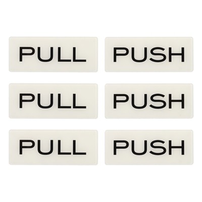Unique Bargains Acrylic Self-Adhesive Decor Home Push Pull Door Sign 3 Pairs