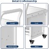 Book Cart with Wheels, 3-Tier V-Shaped Heavy Duty Rolling Library Cart with Lockable Casters, Single-Sided Metal Bookshelf for Office, School - 3 of 4