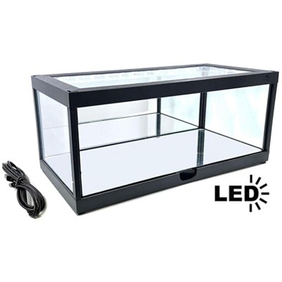 Illumibox Black Collectible Display Show Case Illumicase+ with LED Lights and Mirror Base and Back for 1/64 1/43 1/32 1/24 1/18 Scale Models