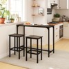 Tangkula Bar Table and Chairs Set, 47.5" Rectangular Pub Table with 2 Stools Counter Height Table Set - 2 of 4