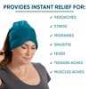 Headache, Migraine, & Stress Relief Hat - Natural Ice Mask for Tension & Muscle Pain - Stretchy, Comfortable, & Cool Wearable – Teal - 3 of 4