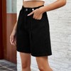 BLUEMING Womens Baggy Jean Shorts Button High Waist Stretchy Loose Trendy Casual Denim Shorts with Pockets - 4 of 4