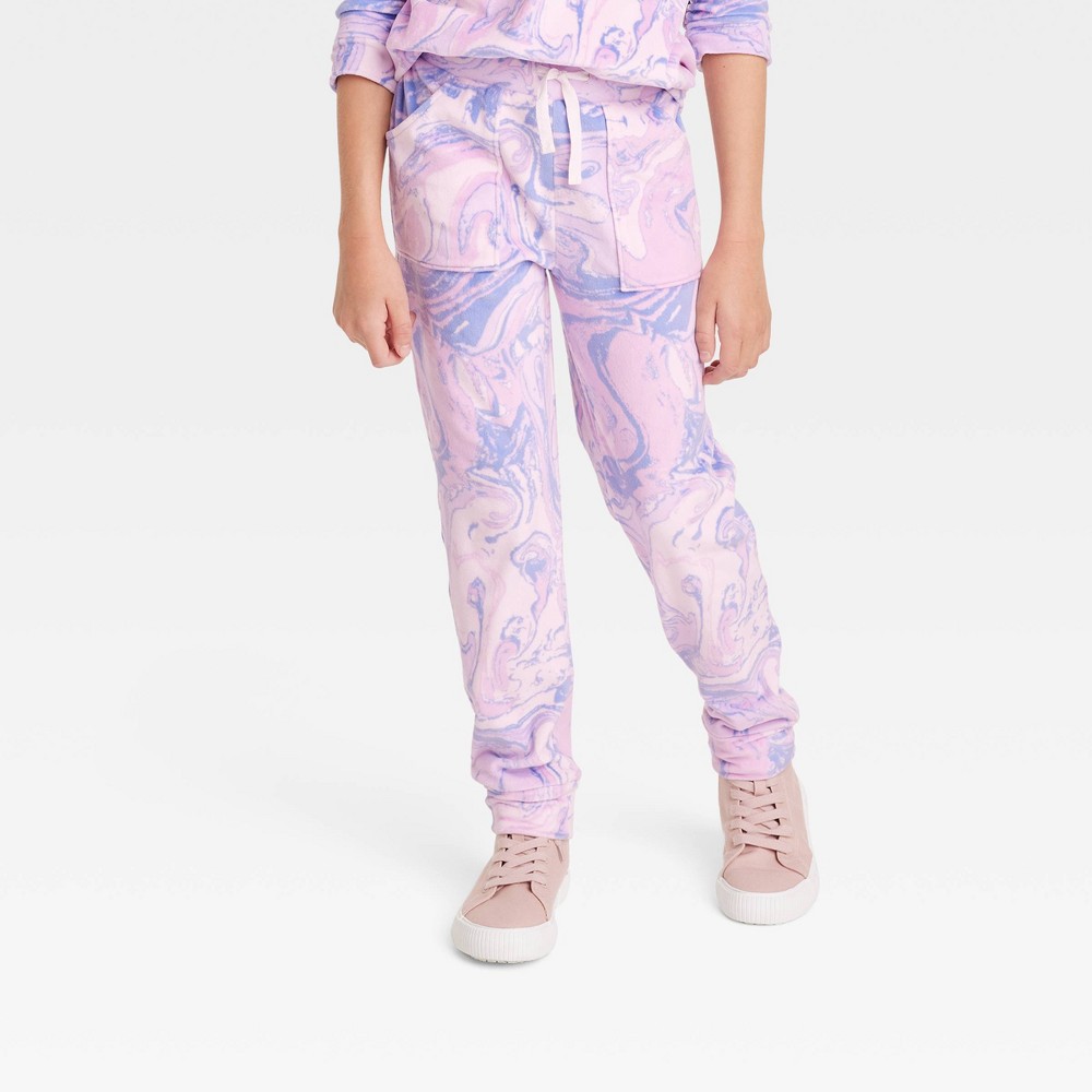 Girls' Micro Fleece Jogger Pants - Cat & Jack Violet XL, Purple