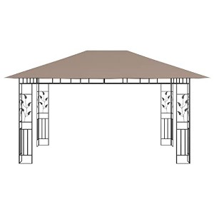 vidaXL Gazebo with Mosquito Net 13.1'x9.8'x9' Taupe 0.6 oz/ftÂ² - 1 of 2
