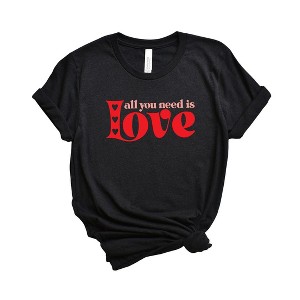 Simply Sage Market Women's All You Need Is Love Hearts Short Sleeve Graphic Tee - 1 of 3