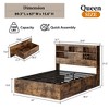 Storage Wooden Bed Frame with Bookcase Headboard and 4 Large Drawers - 3 of 4