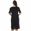 Just Love Womens Nightgown - Short Sleeve Henley Oversized Sleepwear Gown - 3 of 3