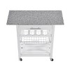 SEVOBAL Kitchen Carts and Islands Kitchen Island with Storage Mobile Rolling Kitchen Island Trolley Serving Cart Island Table, White, 30"*15.8"*33.35" - 3 of 4