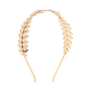 Unique Bargains Women's Leaves Metal Headbands Gold Tone 1 Pc - 1 of 4