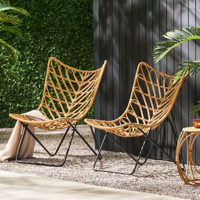 Janey 2-piece All-weather Wicker Patio Dinning Chairs, Armless Chairs, Outdoor Furniture - Maison Boucle
