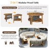 Half Moon Outdoor Seating Group Patio, 6-Person Acacia Wood Sectional Sofa with Coffee Table & Water-Resistant Cushions - 4 of 4