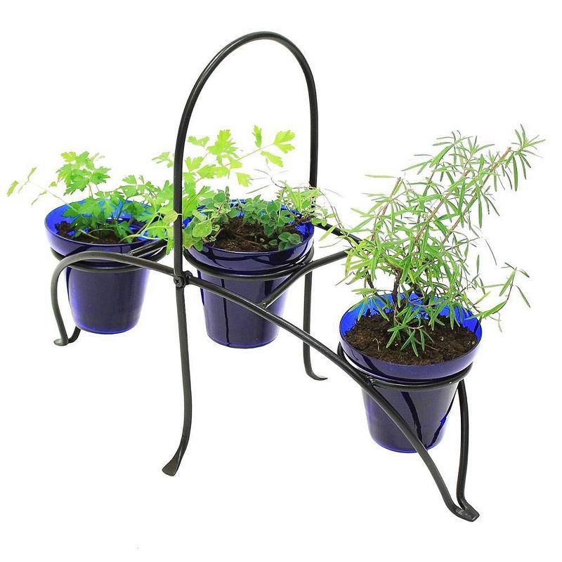 Small Herb Caddy Iron Plant Stand Black - ACHLA Design, 5 of 13