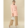 Allegra K Women's Notched Lapel Double Breasted Long Trench Coat - 3 of 4