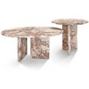 Lyngins Genuine Marble Round End Table, Natural Marble Small Coffee Table, Stone Side Table for Living Room, Nightstand with Semi-Polished Surface - 2 of 4