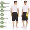 Mens Moisture Wicking Athletic Basketball & Gym Workout Shorts with Pockets Multipack, Up to 3XL, Pack of 5 - 3 of 4