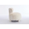 Cesicia Teddy Fabric accent chair with curved backrest and solid wood legs, 28.35"D×28.35"W×30.12"H - 3 of 4