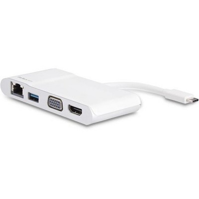 StarTech.com USB-C Multiport Adapter 4K HDMI VGA GbE USB 3 - White & Silver - for Notebook - USB Type C - 1 x USB Ports - 1 x USB 3.0