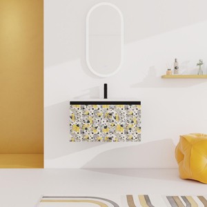 30'' Floating Wall-Mounted Bathroom Vanity Ceramics Sink,Floating Sink with Soft-Close Cabinet Door, KD-Package-Cuddlewood - 1 of 4