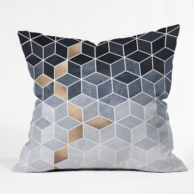 18"x18" Elisabeth Fredriksson Soft Blue Gradient Cubes Square Throw Pillow - Deny Designs