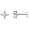 Solitaire Flat Back Stud Earrings by Ginger Lyne Sterling Silver 5A CZ 3mm or 5mm Stone - 2 of 4