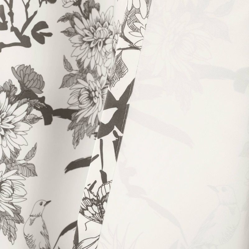 2pk 52&#34;x84&#34; Light Filtering Botanical Garden Curtain Panels Gray/White - Lush D&#233;cor, 6 of 9
