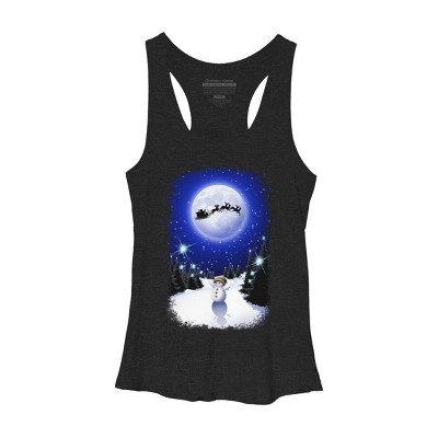 Women's Design By Humans Magical Snowman's Christmas Eve By BluedarkArt Racerback Tank Top