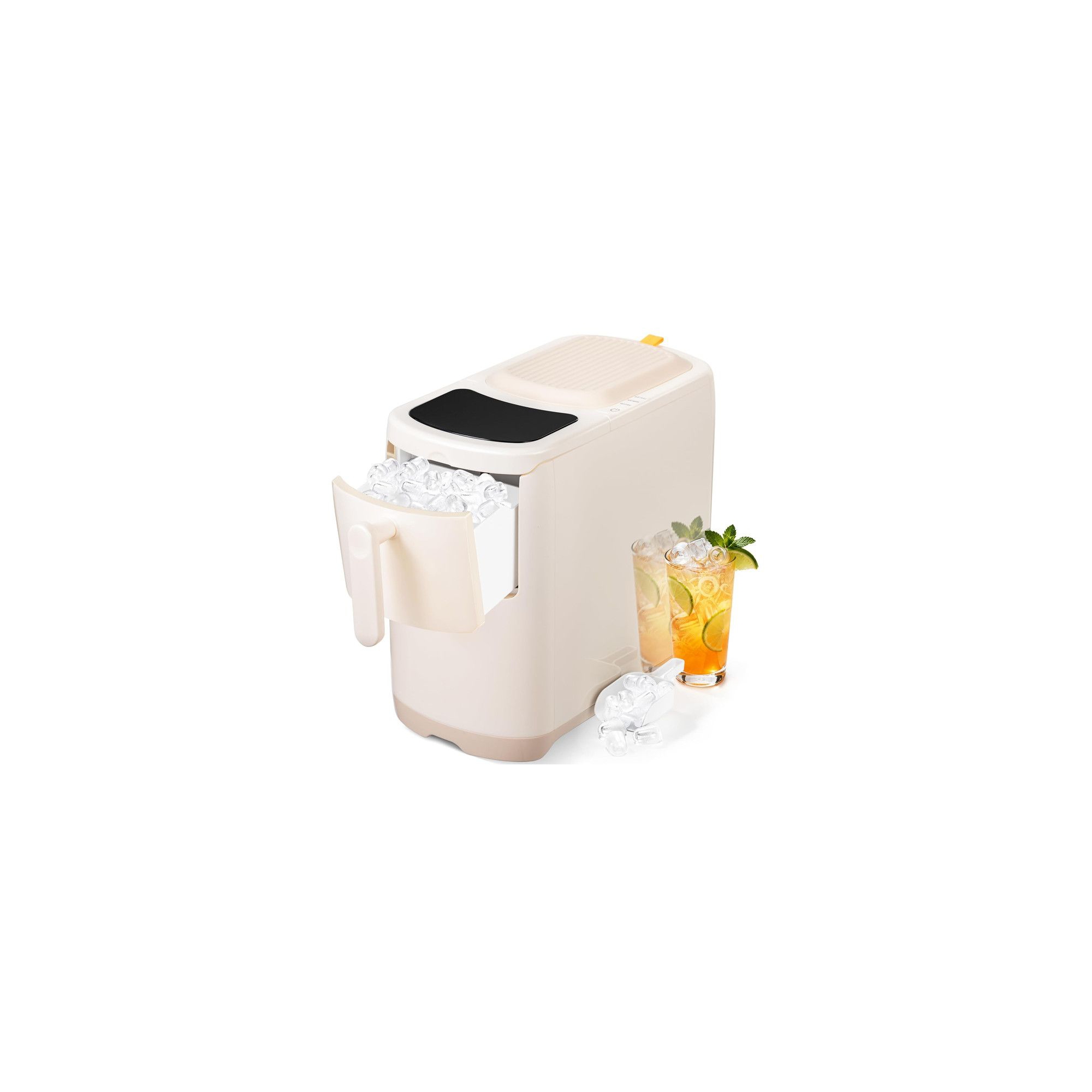 Portable Countertop Ice Maker with Self-Cleaning, 18 lbs/24H, One-Touch Control, Includes Ice Scoop, for Home, Kitchen & Office (White)