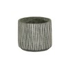 HomeRoots 7" Gray Geo Striped Cement Indoor Outdoor Round Pot Planter - 3 of 4