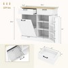 10 Gallon Farmhouse Kitchen Cabinet with Hidden Trash Can and 2 Drawers, Tilt Out Trash Can Cabinet for Kitchen - 3 of 4