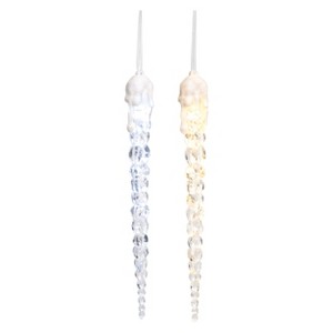 Transpac Large Acrylic Light Up Icicle Ornament Set of 2 Christmas Home Decorations - 1 of 1