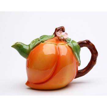 Kevins Gift Shoppe Ceramic Peach Teapot