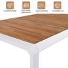 7-Piece Outdoor Patio Dining Set with Acacia Wood Tabletop and 6 Weave Rattan Chairs - 4 of 4