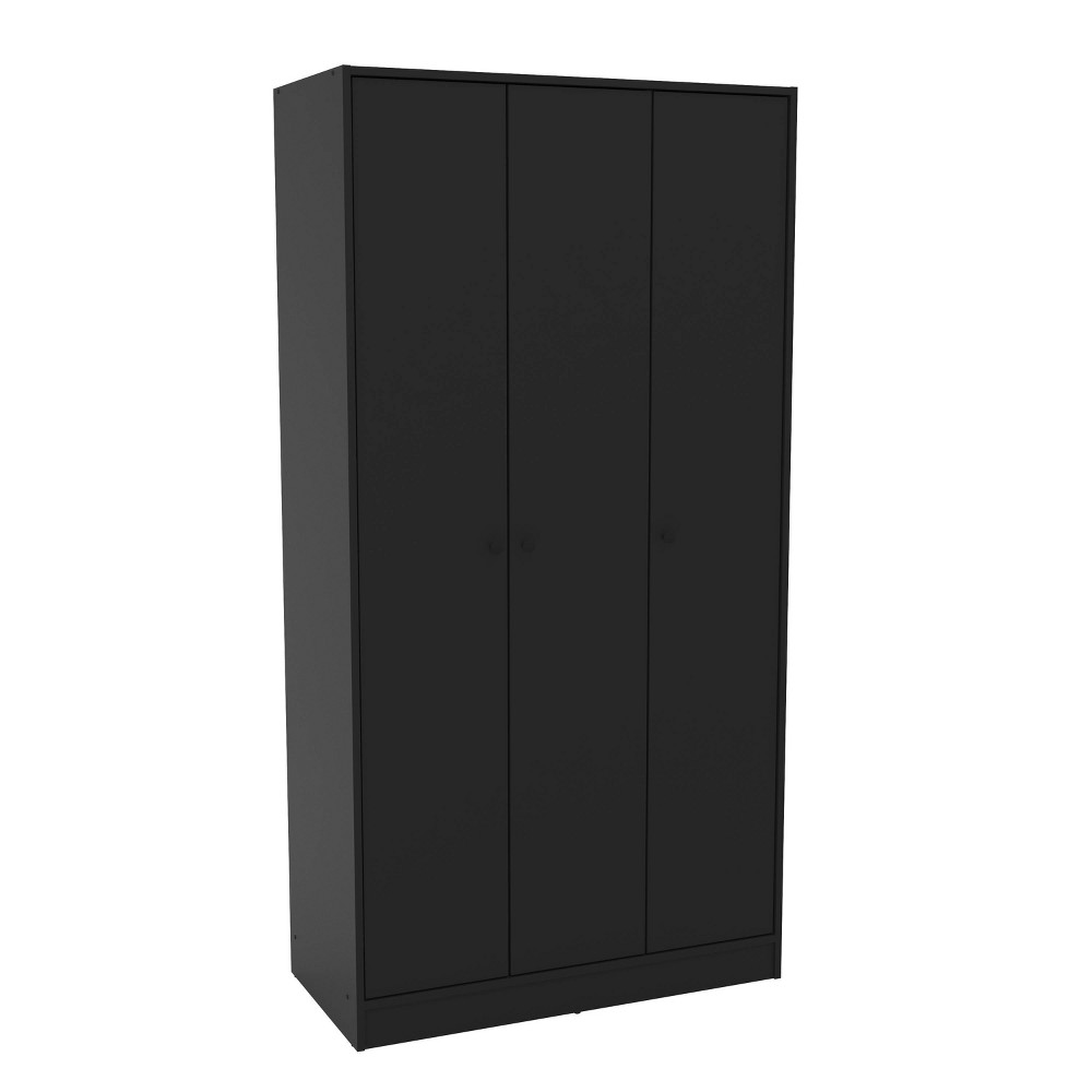 Denmark 3 Door Wardrobe Black - Polifurniture