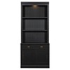 83.4" Tall Bookshelf with LED Lighting, Modern Bookcase with Open Shelves and Storage for Living Room, Home Office, White/Black - ModernLuxe - 4 of 4