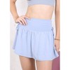 Anna-Kaci Active Women's Wide Waist Band Side Ruched Short Lining Tie Skirt for Workout Comfort - 2 of 3