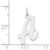 Black Bow Jewelry 14k White Gold, Madison Collection LG Classic Script Initial A Pendant - 4 of 4