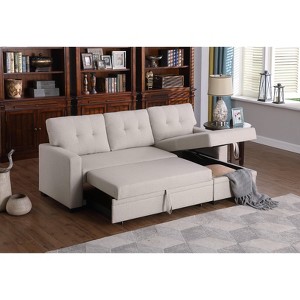NicBex Couches for Living Room Pull out Sectional Sofa Couches Modern Comfy Upholstered Sofa with Chaise and Storage - 1 of 4
