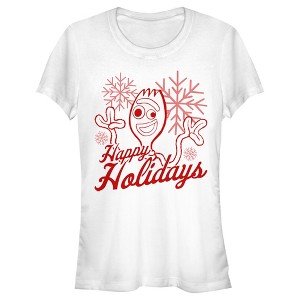 Juniors Womens Toy Story Forky Happy Holidays T-Shirt - 1 of 4
